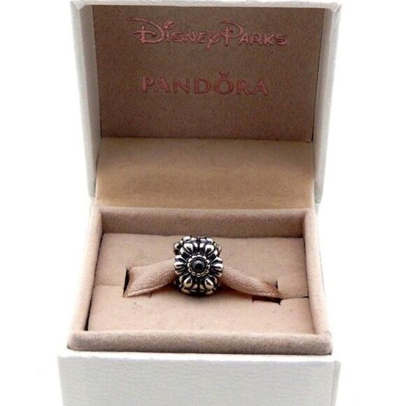 PANDORA Hematite Flower Bead Charm  in Sterling Silver 925 ALE 790580 - Picture 3 of 3
